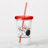 Aangepaste tekst Bowling Strike Acryl Drinkbeker (Achterkant)