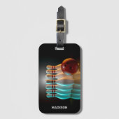 Aangepaste tekst Bowling Strike Bagagelabel (Voorkant (verticaal))