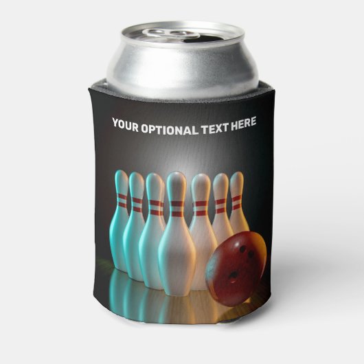 Aangepaste tekst Bowling Strike Blikjeskoeler (Blikje Achterkant)