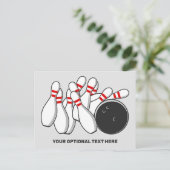 Aangepaste tekst Bowling Strike Briefkaart (Staand voorkant)