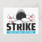 Aangepaste tekst Bowling Strike Briefkaart (Voorkant)