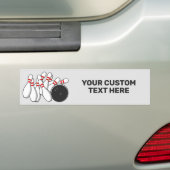 Aangepaste tekst Bowling Strike Bumpersticker (Op auto)