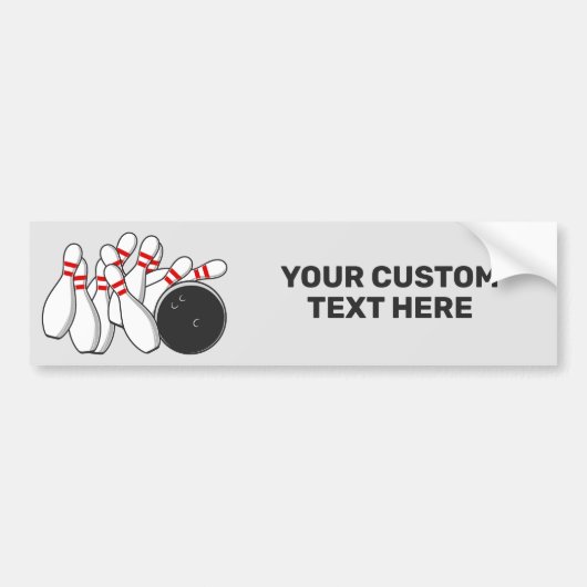 Aangepaste tekst Bowling Strike Bumpersticker (Voorkant)