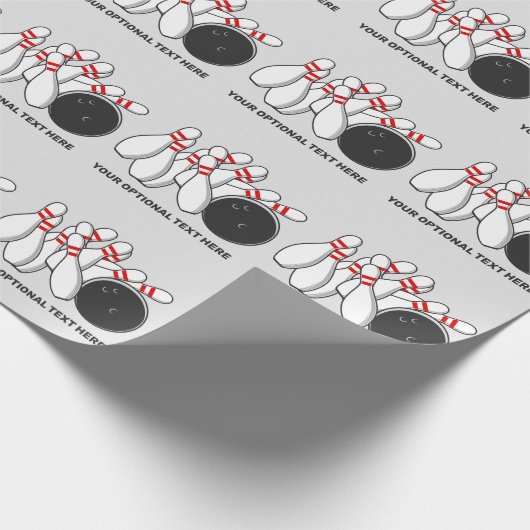 Aangepaste tekst Bowling Strike Cadeaupapier (Hoek)