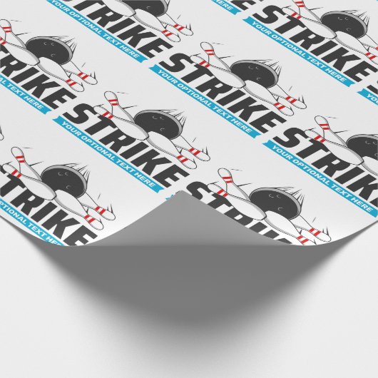 Aangepaste tekst Bowling Strike Cadeaupapier (Hoek)