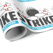 Aangepaste tekst Bowling Strike Cadeaupapier (Rol Hoek)