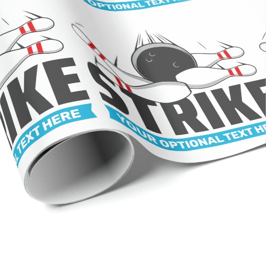 Aangepaste tekst Bowling Strike Cadeaupapier (Rol Hoek)