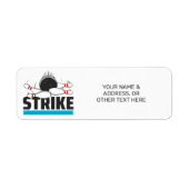 Aangepaste tekst Bowling Strike Etiket (Voorkant)
