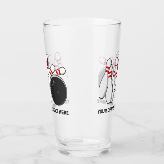 Aangepaste tekst Bowling Strike Glas (Links)