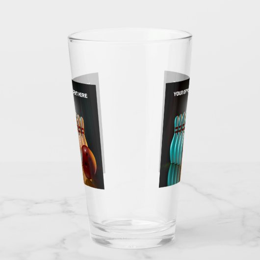 Aangepaste tekst Bowling Strike Glas (Rechts)
