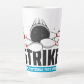 Aangepaste tekst Bowling Strike Latte Mok (Voorkant)