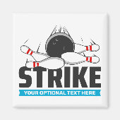 Aangepaste tekst Bowling Strike Magneet (Voorkant)
