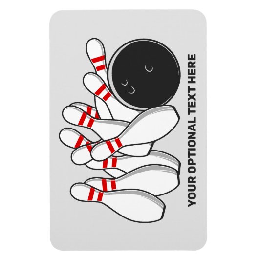 Aangepaste tekst Bowling Strike Magneet (Verticaal)