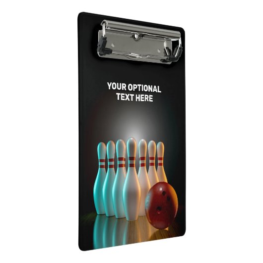 Aangepaste tekst Bowling Strike Mini Klembord (Schuin)