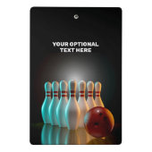 Aangepaste tekst Bowling Strike Mini Klembord (Achterkant)