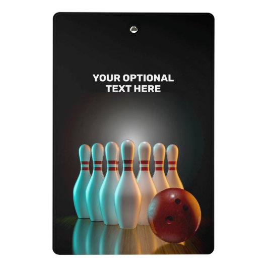 Aangepaste tekst Bowling Strike Mini Klembord (Achterkant)