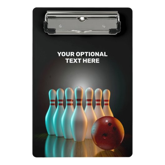 Aangepaste tekst Bowling Strike Mini Klembord (Voorkant)