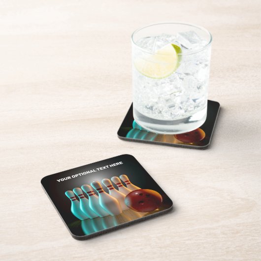 Aangepaste tekst Bowling Strike onderzetter set (Rechterzijde)