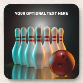 Aangepaste tekst Bowling Strike onderzetter set (Voorkant)