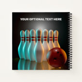 Aangepaste tekst Bowling Strike onderzetter set Notitieboek (Achterkant)