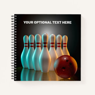 Aangepaste tekst Bowling Strike onderzetter set Notitieboek