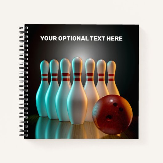 Aangepaste tekst Bowling Strike onderzetter set Notitieboek (Voorkant)