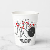 Aangepaste tekst Bowling Strike Papieren Bekers (Achterkant)