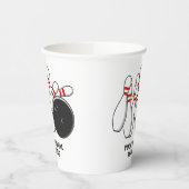 Aangepaste tekst Bowling Strike Papieren Bekers (Links)