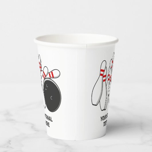 Aangepaste tekst Bowling Strike Papieren Bekers (Rechts)