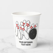 Aangepaste tekst Bowling Strike Papieren Bekers (Voorkant)