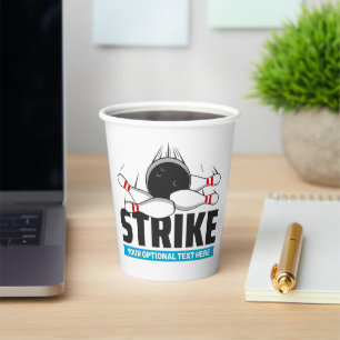 Aangepaste tekst Bowling Strike Papieren Bekers
