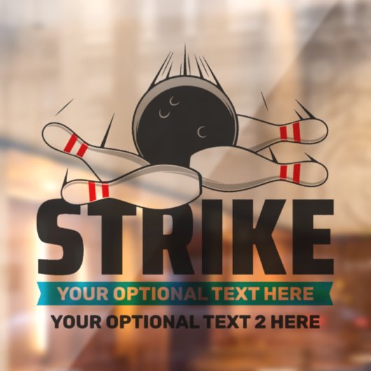 Aangepaste tekst Bowling Strike Raamsticker (Vel 2)