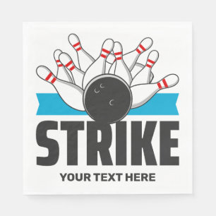 Aangepaste tekst Bowling Strike Servet
