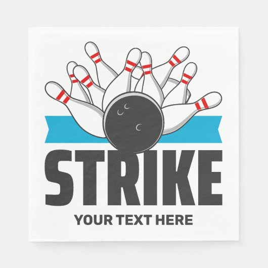 Aangepaste tekst Bowling Strike Servet (Voorkant)
