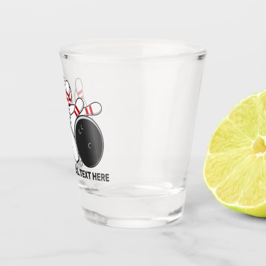 Aangepaste tekst Bowling Strike Shot Glas (Rechts)