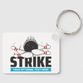 Aangepaste tekst Bowling Strike Sleutelhanger (Voorkant)