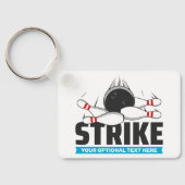 Aangepaste tekst Bowling Strike Sleutelhanger (Achterkant)