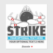 Aangepaste tekst Bowling Strike Sticker (Vel)