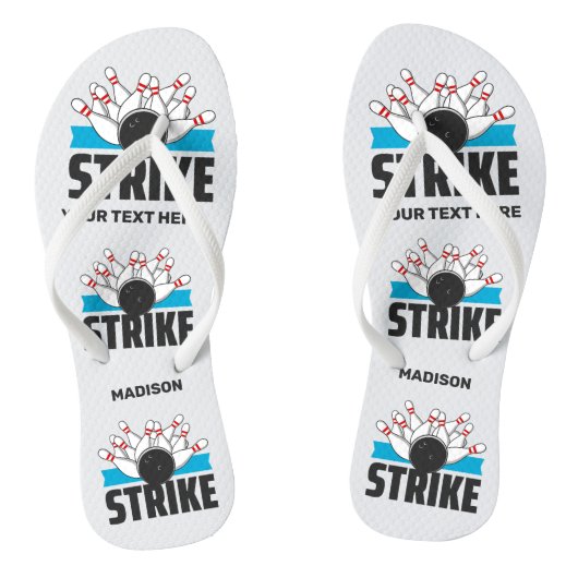 Aangepaste tekst Bowling Strike Teenslippers (Voetbed)