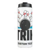 Aangepaste tekst Bowling Strike Thermosbeker (Voorkant)