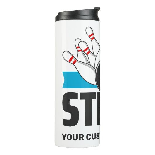 Aangepaste tekst Bowling Strike Thermosbeker (Gedraaid links)