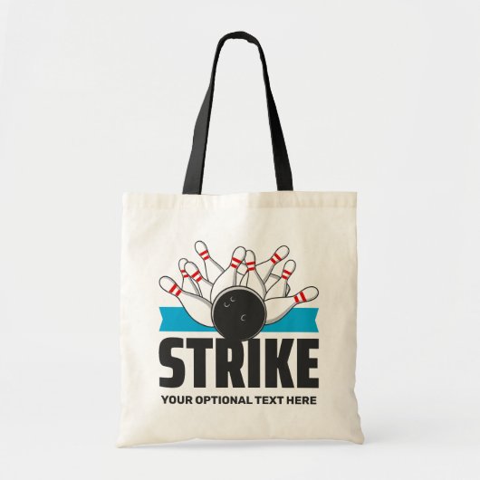 Aangepaste tekst Bowling Strike Tote Bag (Voorkant)