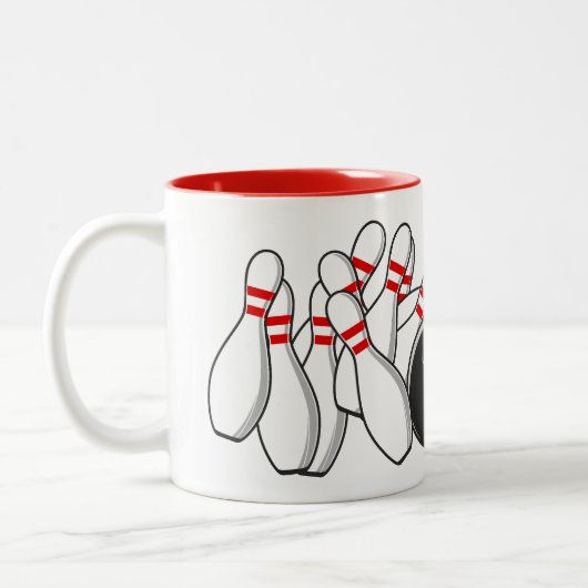 Aangepaste tekst Bowling Strike Tweekleurige Koffiemok (Links)