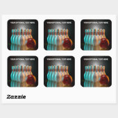 Aangepaste tekst Bowling Strike Vierkante Sticker (Vel)