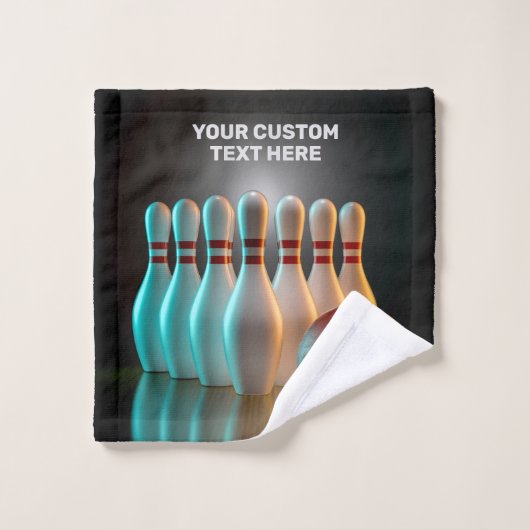 Aangepaste tekst Bowling Strike Washandje (Wasdoekje)