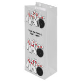 Aangepaste tekst Bowling Strike Wijn Cadeautas (Achterkant Gekanteld)