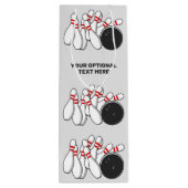 Aangepaste tekst Bowling Strike Wijn Cadeautas (Achterkant)