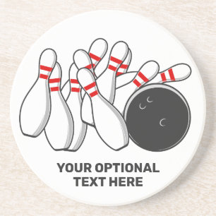 Aangepaste tekst Bowling Strike Zandsteen Onderzetter