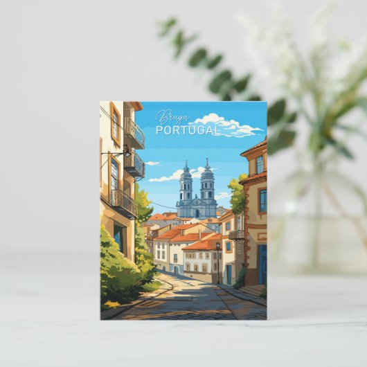 Aangepaste tekst Braga Portugal Briefkaart (Staand voorkant)