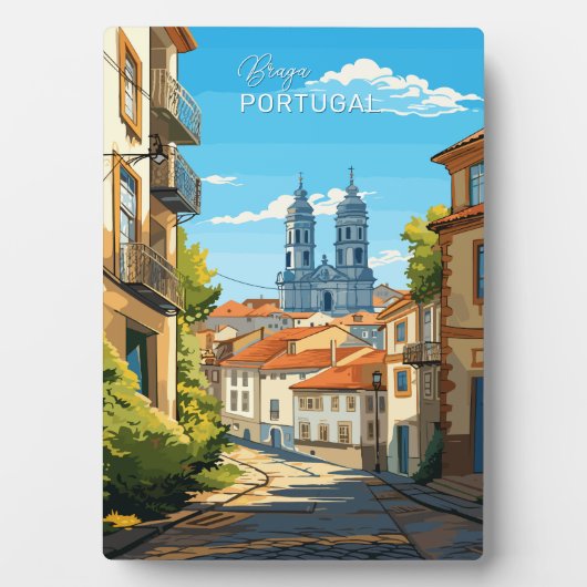 Aangepaste tekst Braga Portugal Fotoplaat (voorkant)